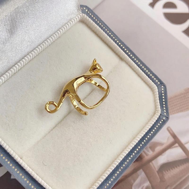 

1 шт. Ретро Креативный Непрокалываемый Зажим для Кости Кошачьего Уха Подходит для Мужчин и Женщин Панк Готика Повседневные Персонализированные Ювелирные Изделия Подарок золотой