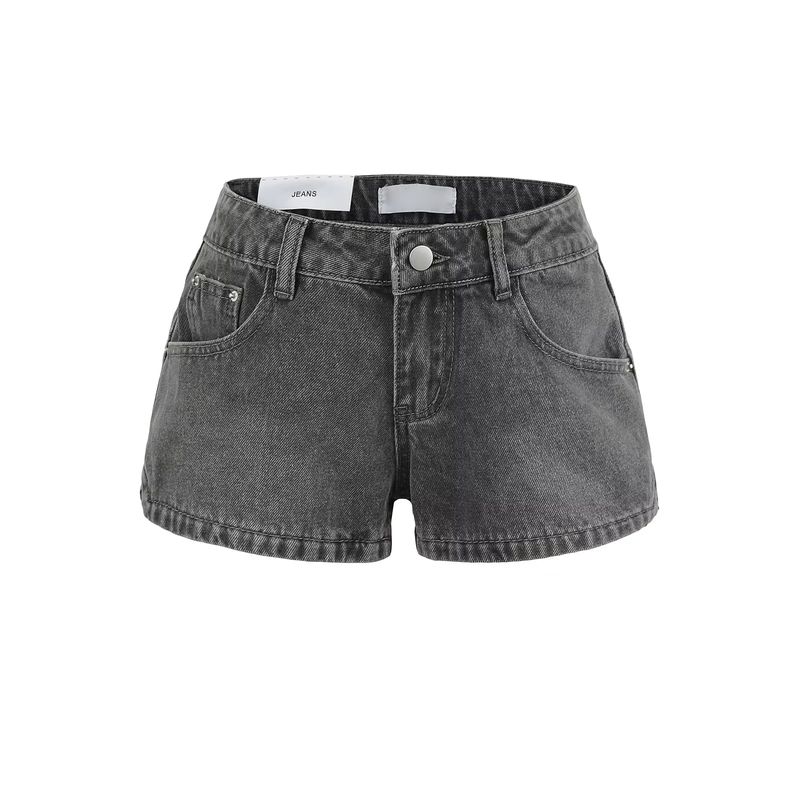 

Летний Новый Продукт Женская Одежда Американский Эффект Стирки Прямые Шорты Деним с Боковым Арочным Разрезом Высокая Посадка Gray L