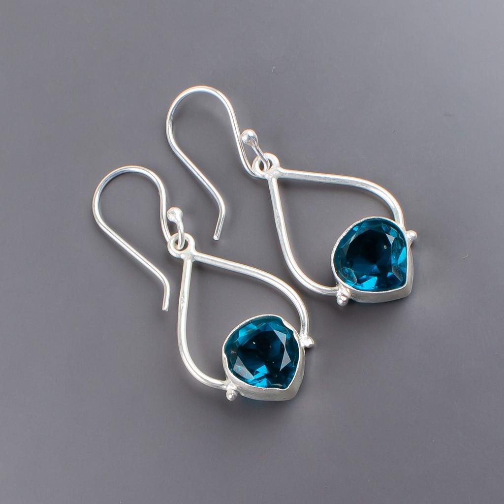Natural Apatite Gemstone 925 Sterling Silver Trendy Jewelry Earrings For Sister EE-33-12
