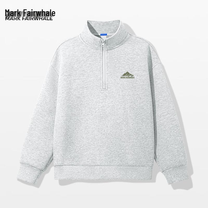 FAIRWHALE Men's Half-Zip Stand Collar Loose Sweatshirt