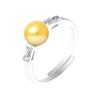 Bague - Pearls & Colors - Véritable Perle de Culture 6-7 mm - Argent 925 - Taille Réglable - Doré