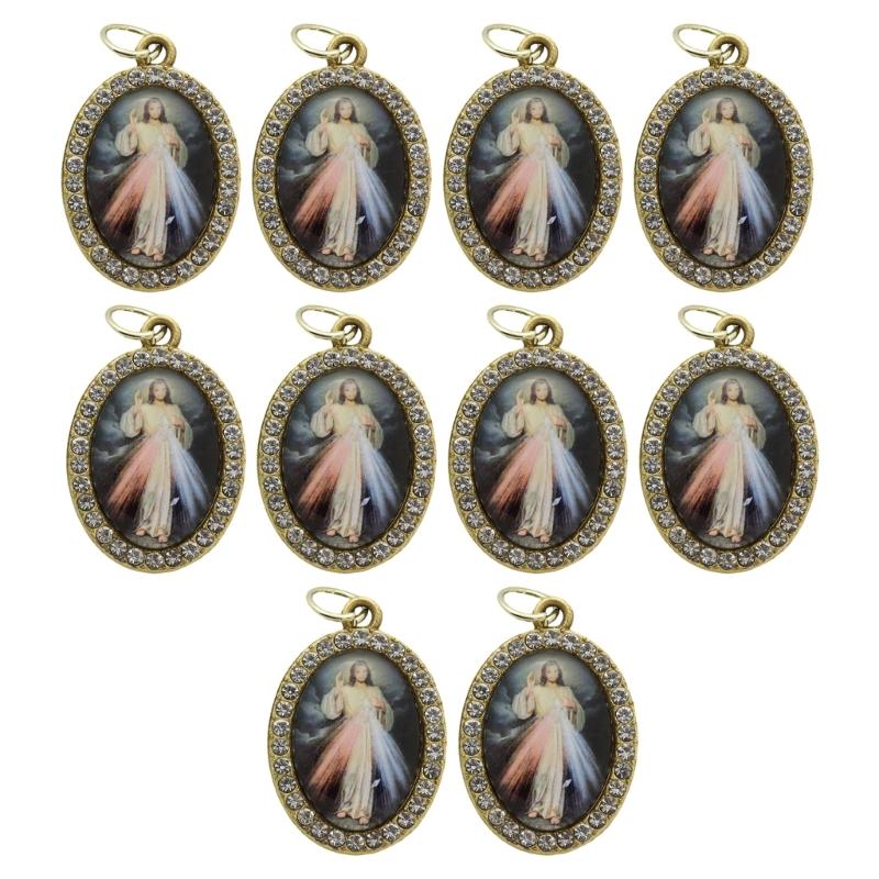 10Pcs Oval Shaped Figure Metal Rhinestones Pendant Charm for Chokers Necklaces Keychains DIY Jewelry Making
