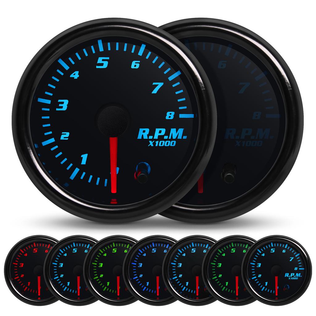 7 Colors LED Dual Display 2" 52mm Boost/Water/Volt/Air Fuel Ratio/EGT/Tachometer/Oil Temp/Oil Pressure RPM Car Gauge Auto Meter