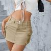 European and American Women's Style Autumn New Street Solid Color Low Waist Slim Hip Skirt Short Skirt