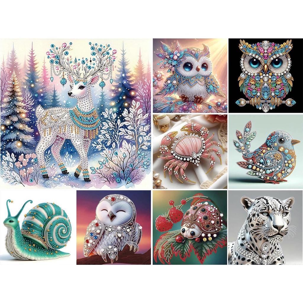 Animal 5D DIY Diamond Art Painting Kits for Gift Home Wall Decor Diamond Art Kits Crystal Rhinestones Diamond Painting 30x30cm