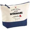 Makeup Bag - PLANETEE - A Temp Worker's Bazaar of Love (blue Background) - Large Format - Cotton - HD Printing