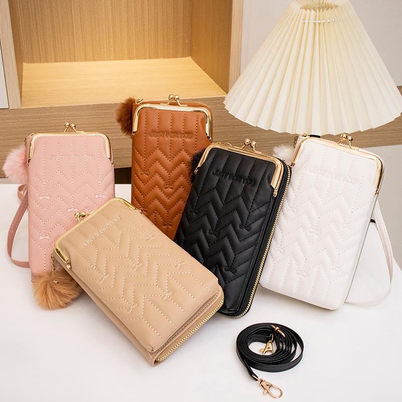Rhombus Mobile Phone Bag New Xiaoxiangfeng Women's Bag Single Shoulder Oblique Span Bag Simple Bag Women's Versatile Clip Bag