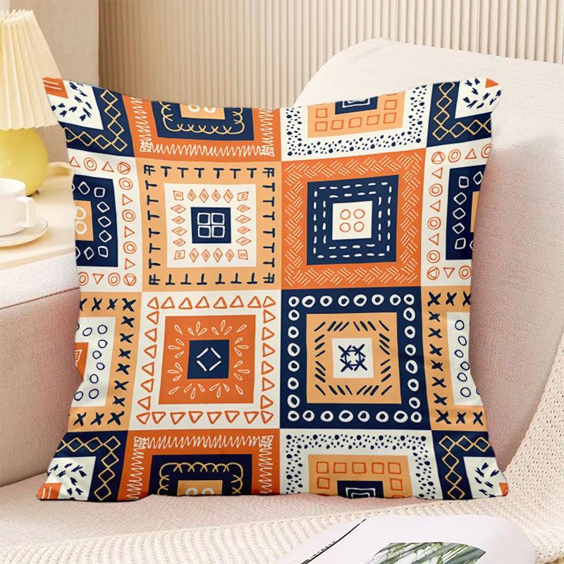 Bohemian Vintage Print Decorative Pillowcase Bedroom Living Room Square Cushion Pillowcase