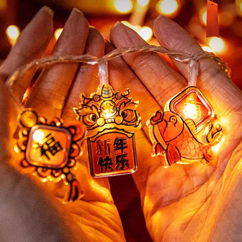 1.6M 10Led Chinese Spring Festival String Lights Hanging Ornaments Home  Year Bedroom Living Room Decoration Party Supplies