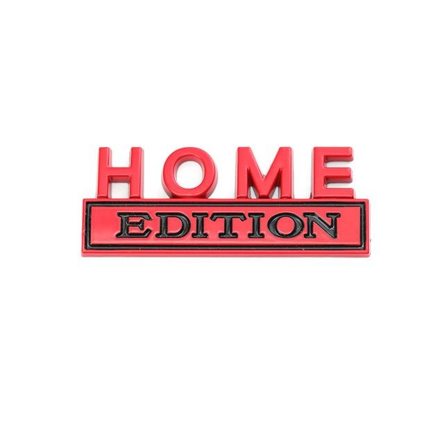 1Pc 3D Metal Home Edition Logo Car Front Grille Badge Side Fender Rear Trunk Emblem Sticker Decal