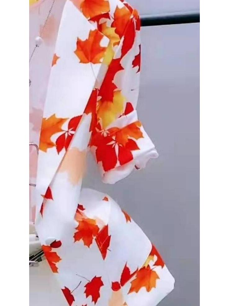 2025 Spring/Summer Women's Printed Short Slim Sunscreen Cardigan Jacket