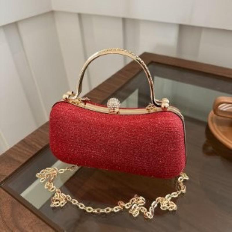 New Trendy Women's Bag with Exquisite Texture Women's Bag Simple Foreign Style Small Bag Lock Shoulder Chain Messenger Bag