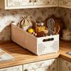 Collapsible Plastic Storage Basket for Snacks Household Organizer Multipurpose Storage Bin for Kitchen Cabinet Dorm Desktop Storage Box