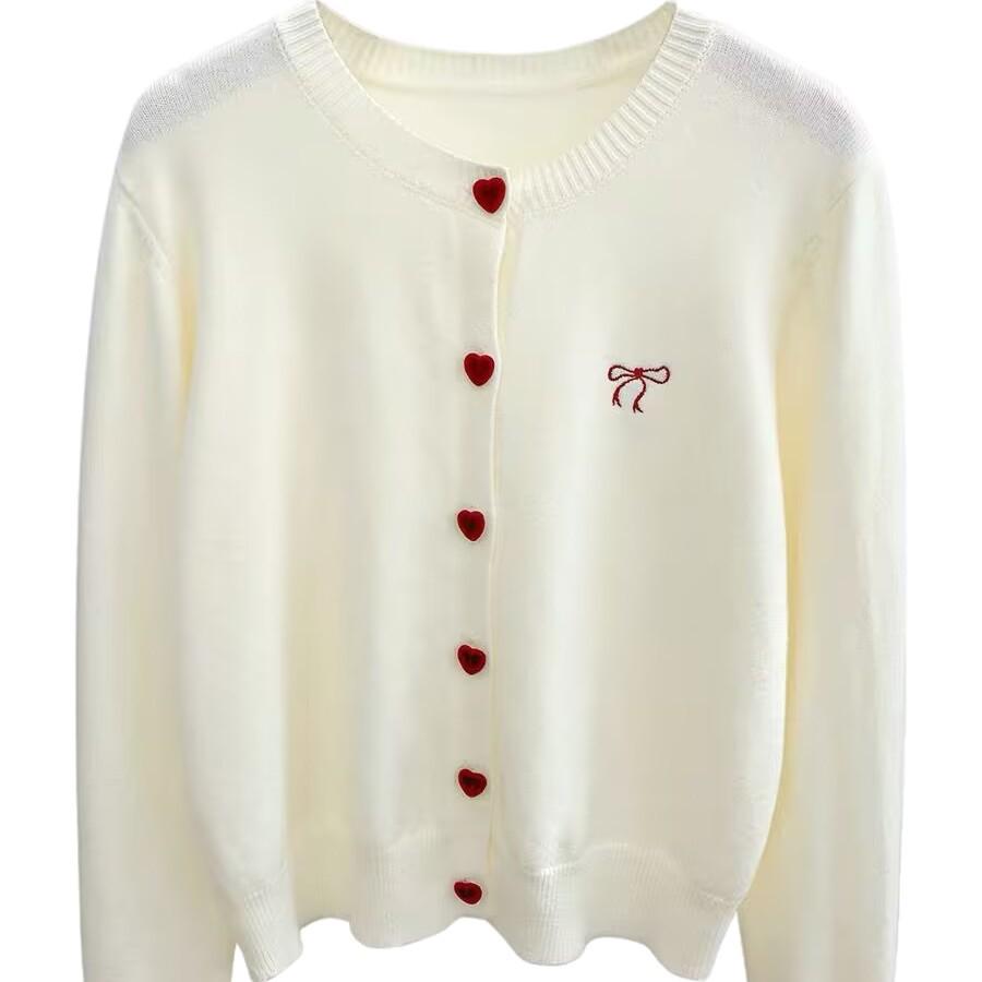 Tricô de Manga Longa Estilo Doce para Mulheres - Camada Base Cardigã Suéter Top Primavera Inicial 2025