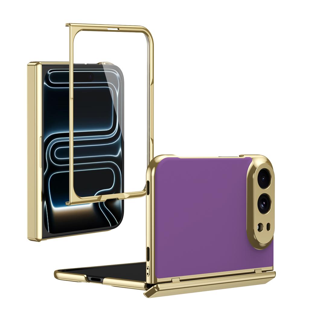 For iPhone Duo Phone Case Electroplating Skin-Friendly Hinge With Tempered Film Shockproof Protection Back Cover Accessories