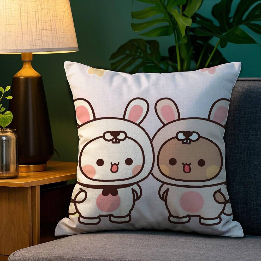Panda B-Bubu D-Dudu Pillow Case Sofa Living Room Bedroom Double-sided Printing Square Cushion Nap Time Cushion Cover
