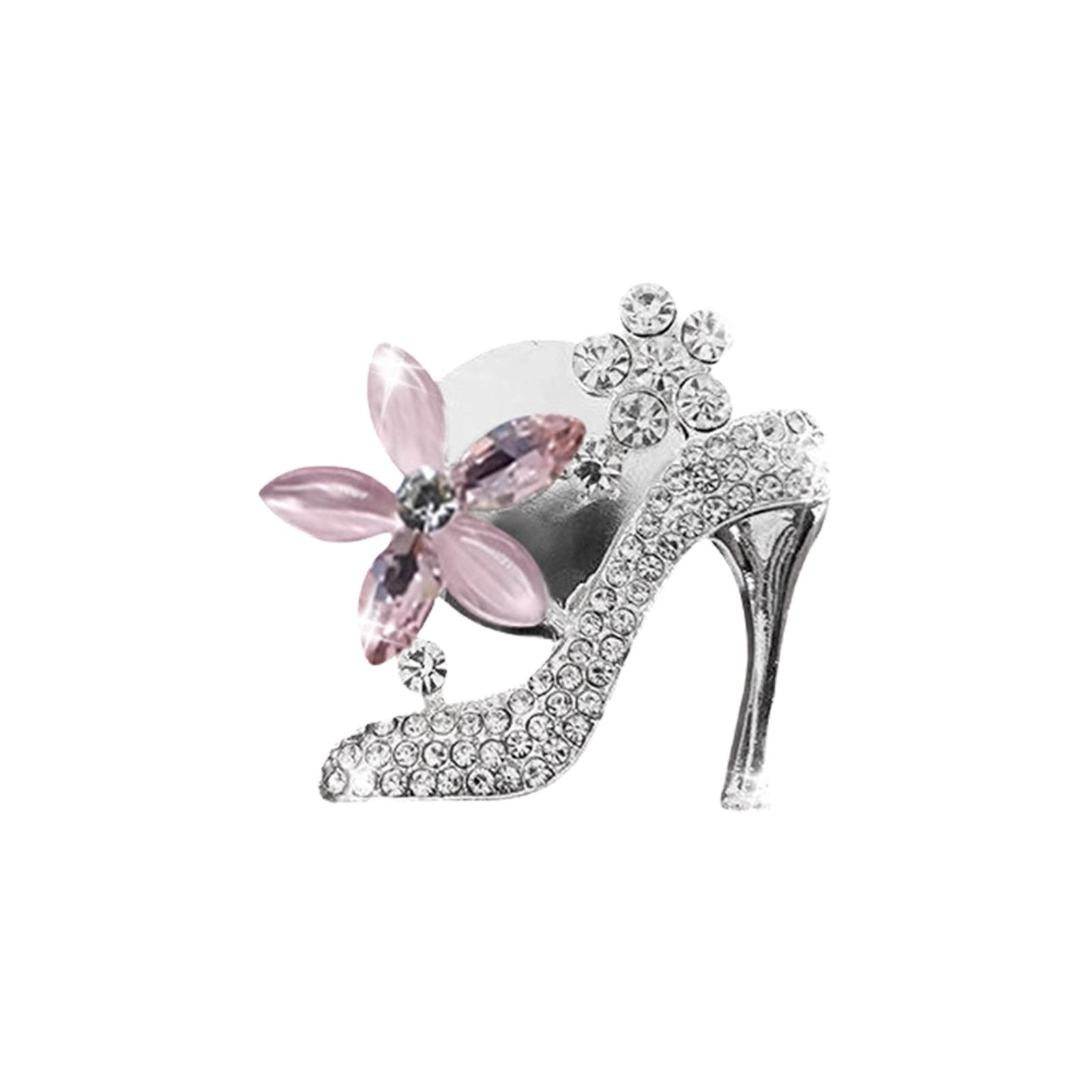 

Sparkly High Heel Car Clip – Rhinestone-Encrusted Freshener & Bling Car Interior Decor One Size розовый