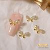 3D Bows Nail Art Charms Rhinestones Bows Charms Pearl Bowknot Nail Accessory 3D Alloy Nail Art Decoration for Women Girl