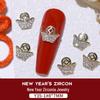 Nail Art Scintillante di Zirconia per Capodanno: Borsa del Denaro Attira-Ricchezza, Zucca di Lusso con Diamanti e Ornamenti per Unghie Oro/Argento