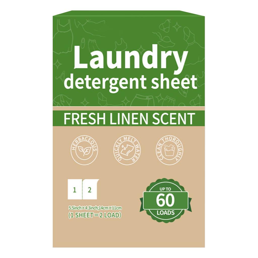 Portable Laundry Tablets Concentrated Stain Removal Instant Bubble Tablets Fresh Linen Scent Household Laundry Paper