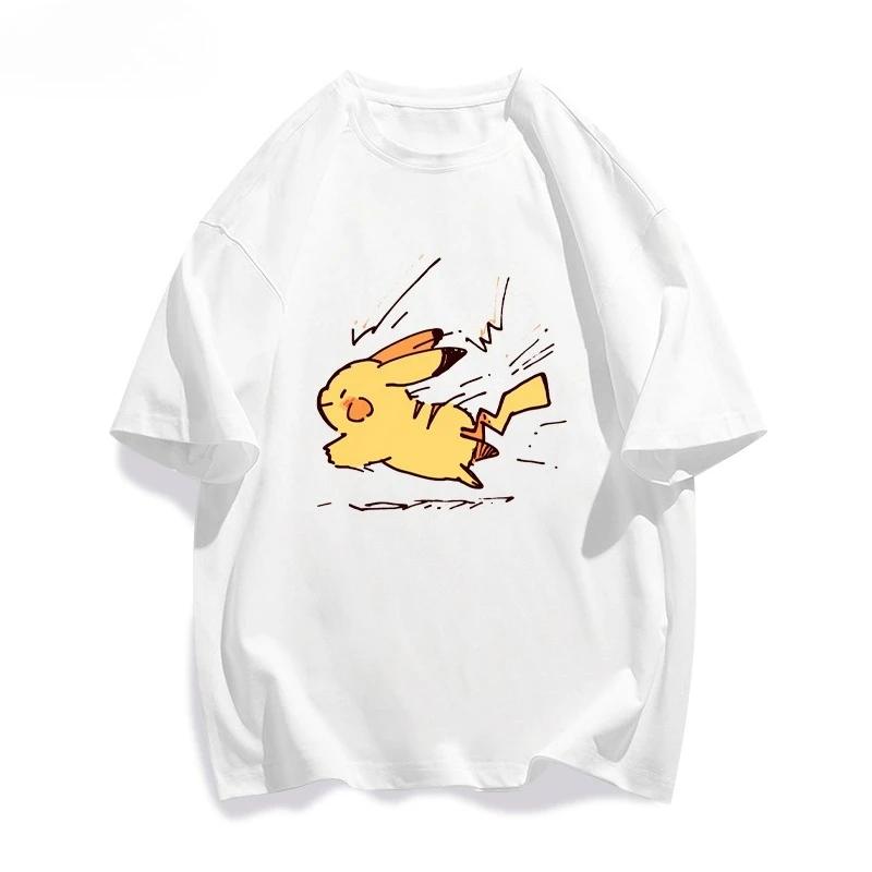 26 New Pokémon Anime Pikachu Cotton Printed T-shirt Men Women Couple Harajuku Casual Versatile Short-sleeved Y2k Loose Clothing