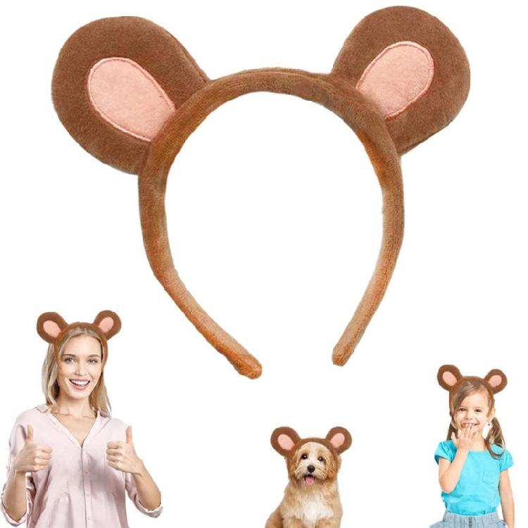 Fasce per Capelli in Peluche a Forma di Animali dello Zoo, Cerchietto con Orecchie, Fascia per Capelli Safari nella Giungla, Cerchietto per Capelli Cosplay per Halloween, Compleanno
