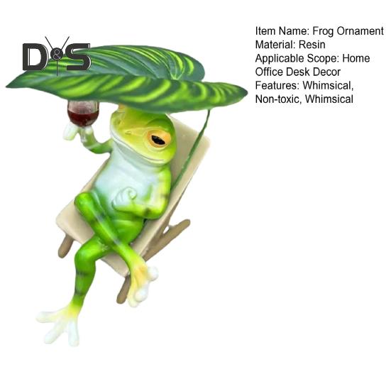 Ozdoba z żywicy w kształcie żaby, figurka żaby do degustacji wina, dekoracja biurka, fotel wypoczynkowy, rzeźba żaby do biura domowego, prezent na parapetówkę