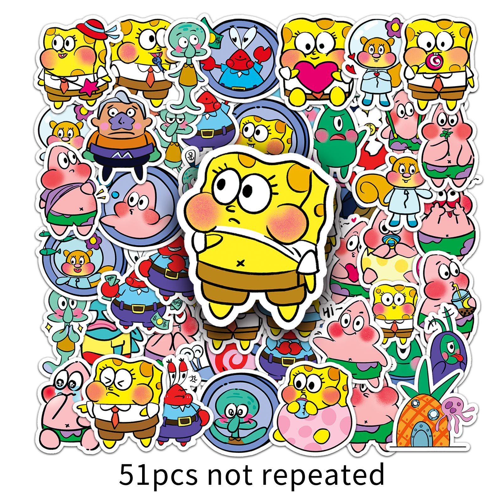 51 SpongeBob & Patrick Star Character Stickers for DIY Phone Cases
