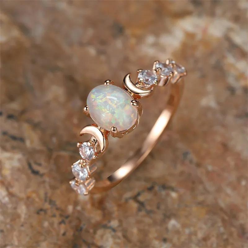 

Hot-selling new retro oval ring, Sun and Moon Tonghui design moon ring Douyin explosion 11 рожевий колір золота