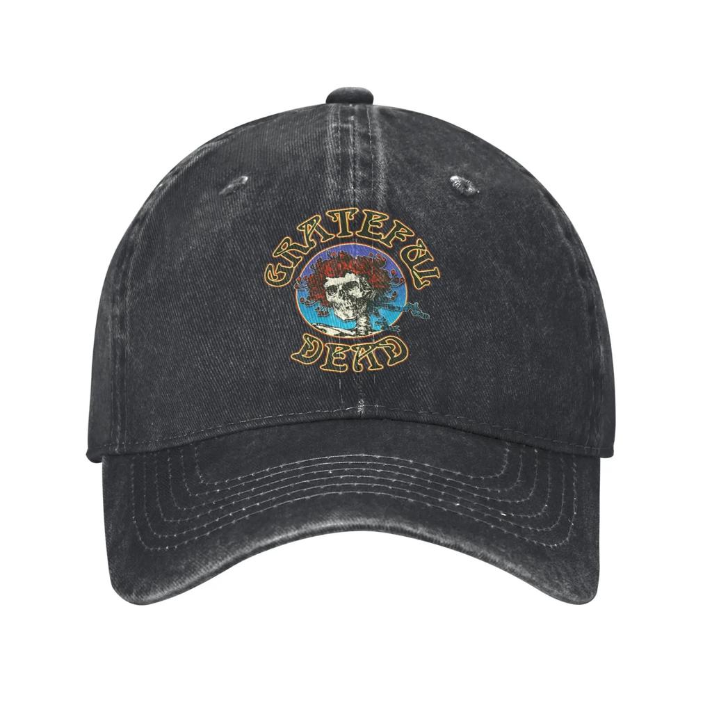 Berretto da Baseball Rock Band Dead Grato Casual Usurato Lavato Teschio Musicale Snapback Unisex per Allenamenti all'Aperto Cappelli Regolabili