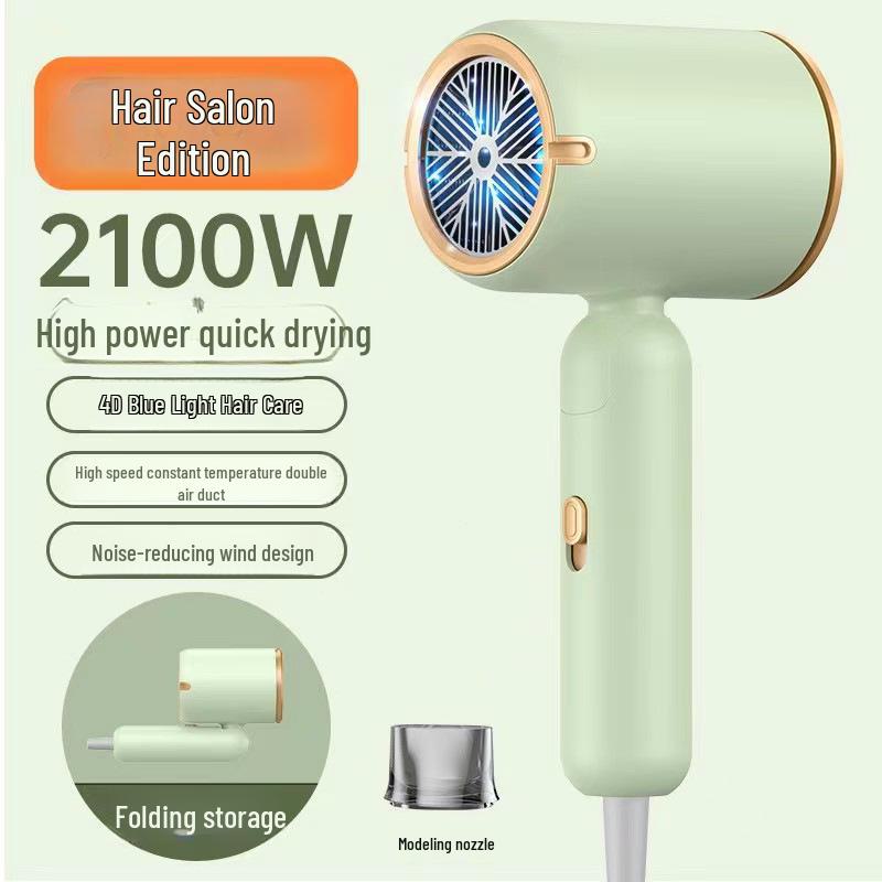 Folding Hair Dryer with Blue Light - Portable, Hot/Cold Settings, Ideal for Home, Salon, Dorm Use