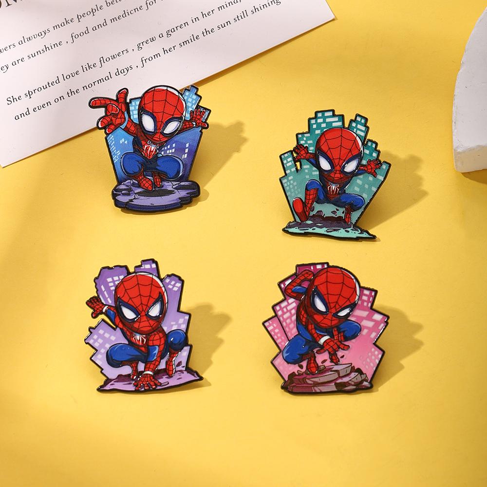 4Pcs Anime Cute Character Brooch Individuality Enamel Pin Backpack Clothing Jewelry Metal Badge Accessories Gift