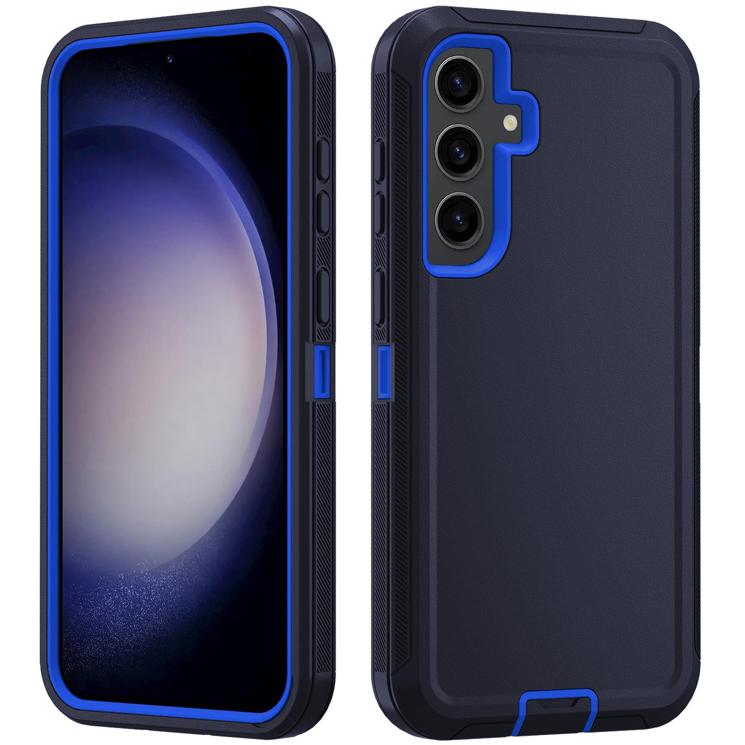 

For Samsung Galaxy S24 Case Detachable PC+TPU Drop-Proof Back Cover Black/Blue