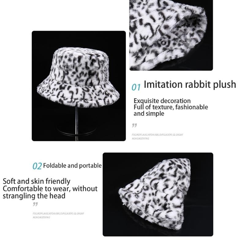 Winter Plush Bucket Hat Warm Fisherman Hat Outdoor Activity Fashionable Hat for Outdoor Activities and Daily Wear
