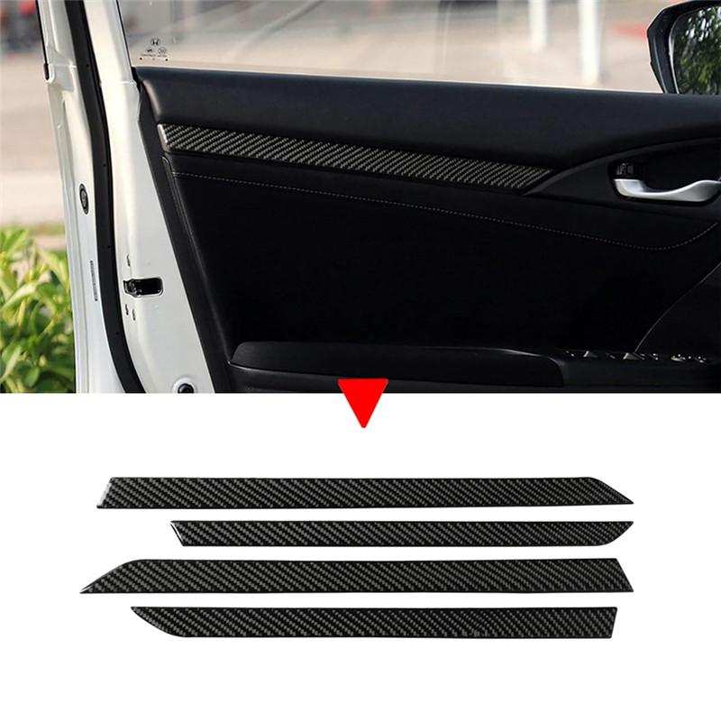 For Honda Civic 10th 2016-2019 Carbon Fiber Sticker  Car Center Console Windows Lifting Control Panel Decoration