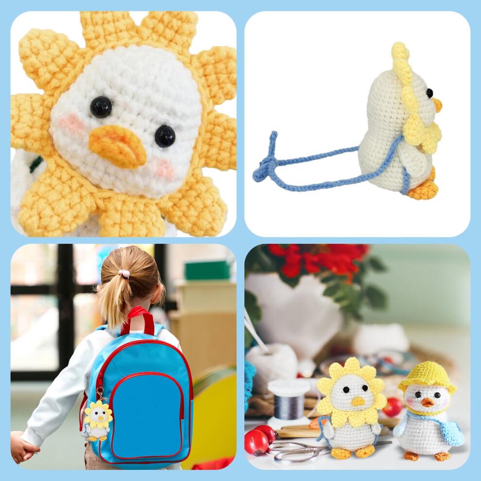 Beginner Crochet Kit with Yarn, Stuffing & Keychain – Adorable Animal DIY Craft Set + Step-by-Step Video (Compatible with All Skill Levels)