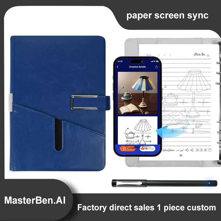 2025 Carnet Inteligent AI din Piele Carnet AI pentru Designer Pictură AI Carnet AI pentru Birou de Afaceri Set Carnet cu Stilou Inteligent pentru Documente AI