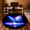 1pc Butterfly Diamond Round Chair mat office Area Rug - Non-Slip, Floor Mat for Office, Bedroom, and Indoor Decor p127149
