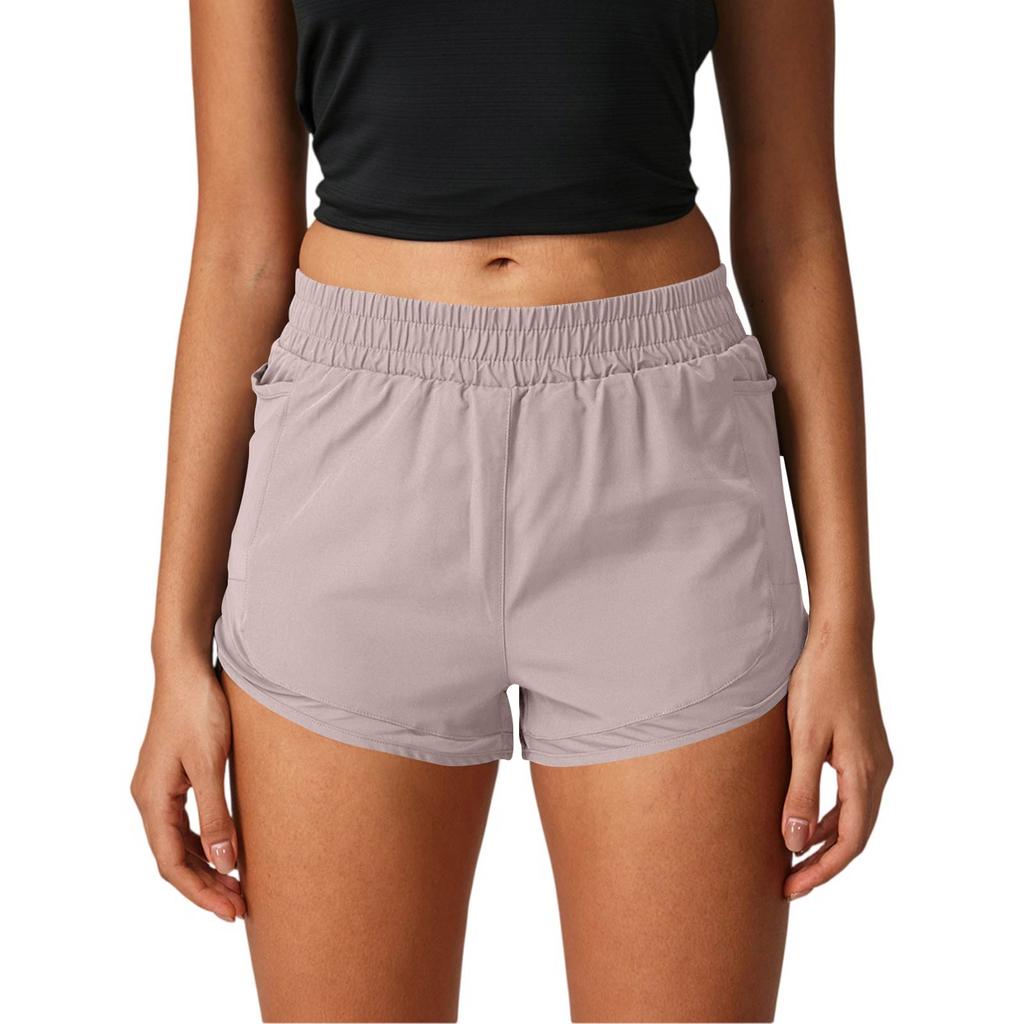 Modische Damen-Freizeit-Locker-Sitzende Bequeme Fitness-Sport Schnelltrocknende Dünne Leichte Kunst-Zweiteiler Dreiviertel-Shorts