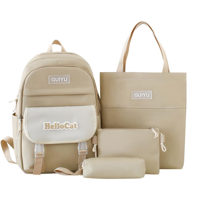 Школьные ранцы  Легкие для учеников начальной школы  Набор из четырех предметов  Большая вместимость  Корейский рюкзак Рюкзак нового стиля  Год