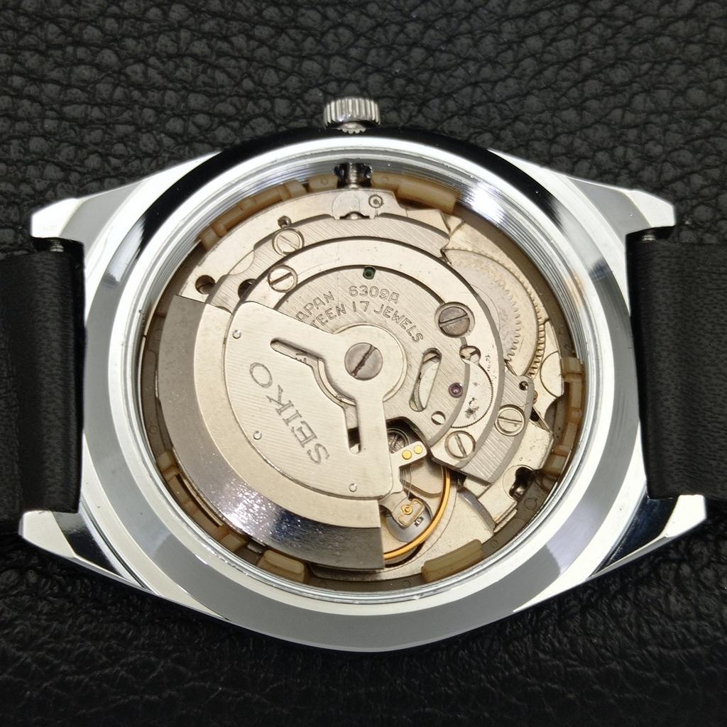VINTAGE REFURBISHED SEIKO 5 AUTOMATIC 6309A JAPAN MENS BLACK WATCH A441316-5 Sk-a441316