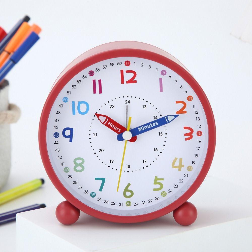 Battery Operated Children's Alarm Clock Pencil Design Time Planning Clock Desk Clock  Bedroom Decor