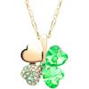 [Josepha Lorraine] Four Leaf Clover Necklace Women's Chain Present Pendant Popular Brand Silver K...