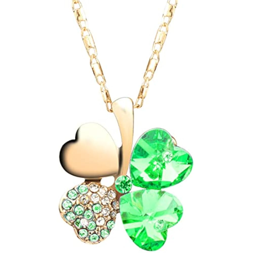 [Josepha Lorraine] Four Leaf Clover Necklace Women's Chain Present Pendant Popular Brand Silver K...