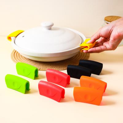 1Pair Silicone Pot Ear Clip Creative Clip Cast Iron Pot Handle Microwave Oven Insulation Hand Clip Pot Ear Set