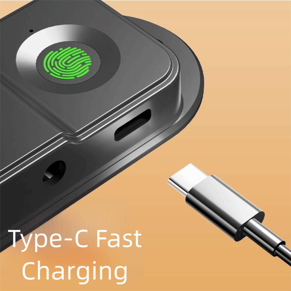 Stainless Steel Cable Rechargeable Fingerprint Lock Intelligent Limit Security Protection Cabinet Lock Rechargeable Battery