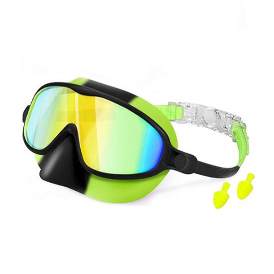 DYS 1/2 Pairs Children Swim Goggles with Earplugs, UV Protection Anti-Fog Pool Nose Cover, No Leakage Swimming Eyewear for Boys Girls