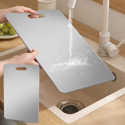 Paslanmaz Kesme Tahtaları - Mutfak İçin Paslanmaz Kesme Tahtaları - Keskin Kenarlı Hijyen ve Dayanıklılık, Çift Taraflı Sınıf Paslanmaz Kesme Matı