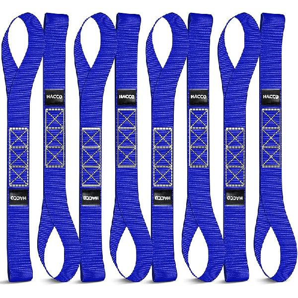 8PK Soft Loop Motorcycle Tie-Down Straps, 1.6 X 17Inch 10000LB Break Strength, Heavy Duty Tie Down Loops For Securing ATV, UTV, Dirt Bike, Lawn &