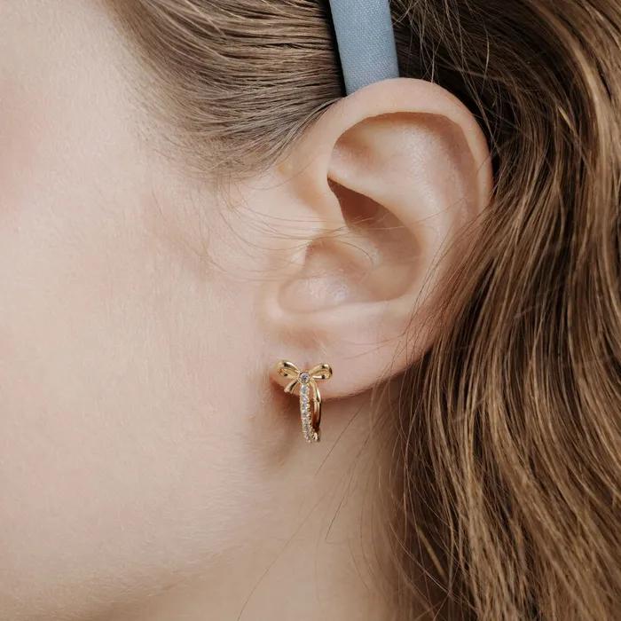 HTY033 Ribbon One Touch Earrings